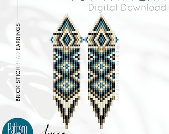 PDF Pattern Earrings • Brick Stitch • Miyuki Beads • DIY Lyssa Earrings • Digital Download