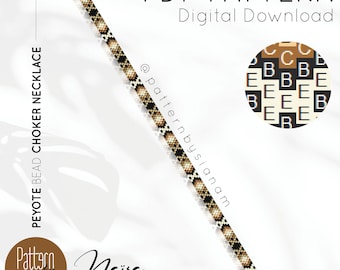 Choker PDF Pattern • Odd Number Peyote • Miyuki Beads • DIY Naïra Necklace • Digital Download