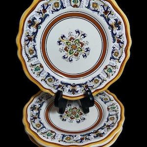 Sur La Table Raffaellesco Salad Plates Set of 3 – Hand Painted Italian Ceramic 8.5" image 1
