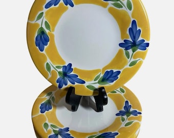 4 platos de ensalada Dansk ST. TROPEZ con diseño floral pintado a mano (22,2 cm)