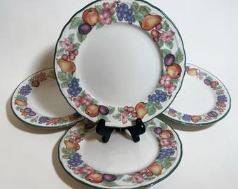 EPOCH Market Day E801 Noritake China Dinner Plates SET OF 4 Ex Cond