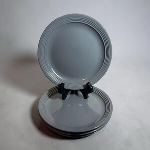 Set med 4 Mainstays salladstallrikar Chiara runda stengods grå 23 cm