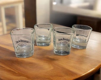 Juego de 4 vasos cuadrados para whisky Jack Daniels Old No.7, artículos de colección para bar.