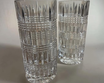 2 Highball Glasses By Ralph Lauren Ettrick Crystal Replacement Vintage Barware
