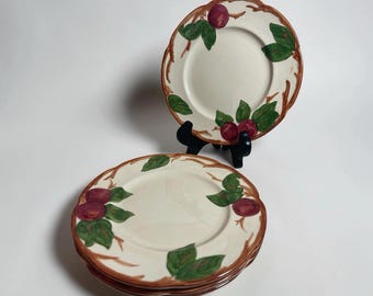 Franciscan Apple Salad Plates Set – Vintage Ceramic Dessert Dish (8-inch)