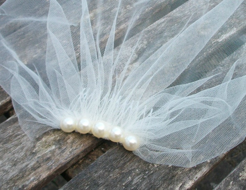 Vintage Style Petite Veil Mini Blusher Illusion Tulle Veil Ivory Tulle Birdcage Veil