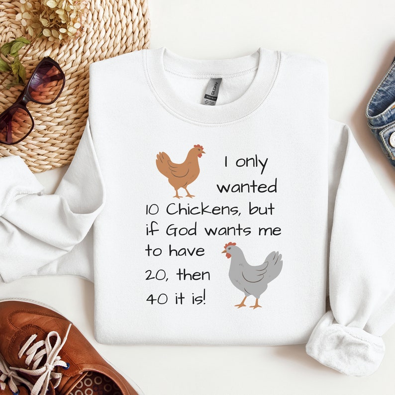 Bluza z nadrukiem Chicken Math, Koszulka Chicken Math, Sweter Chicken Math, Prezent dla miłośnika kurczaków, Prezent dla opiekuna kurczaków, Słodka koszulka Chicken, Prezent dla mamy zdjęcie 3