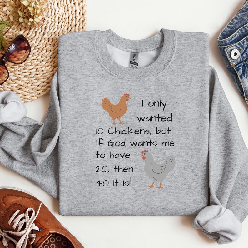 Bluza z nadrukiem Chicken Math, Koszulka Chicken Math, Sweter Chicken Math, Prezent dla miłośnika kurczaków, Prezent dla opiekuna kurczaków, Słodka koszulka Chicken, Prezent dla mamy zdjęcie 6