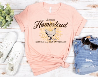 Chemise poulet personnalisée, chemise ferme, t-shirt ferme, cadeau fête des mères, cadeau amateur de poulet, t-shirt ferme, chemise personnalisée amateur de poulet