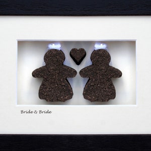 Bride & Bride With Heart gay wedding gift. image 1