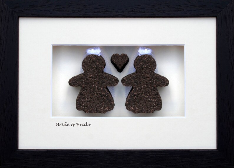 Bride & Bride With Heart gay wedding gift. image 1