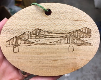 Three Sisters Bridges ornament from our Peculiar Pittsburgh series