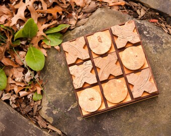 Tic-Tac-Toe by BANDY, walnut inlaid gameboard