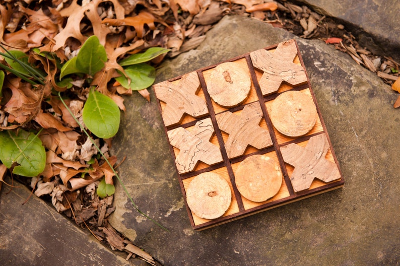 Tic-Tac-Toe by BANDY, walnut inlaid gameboard image 1