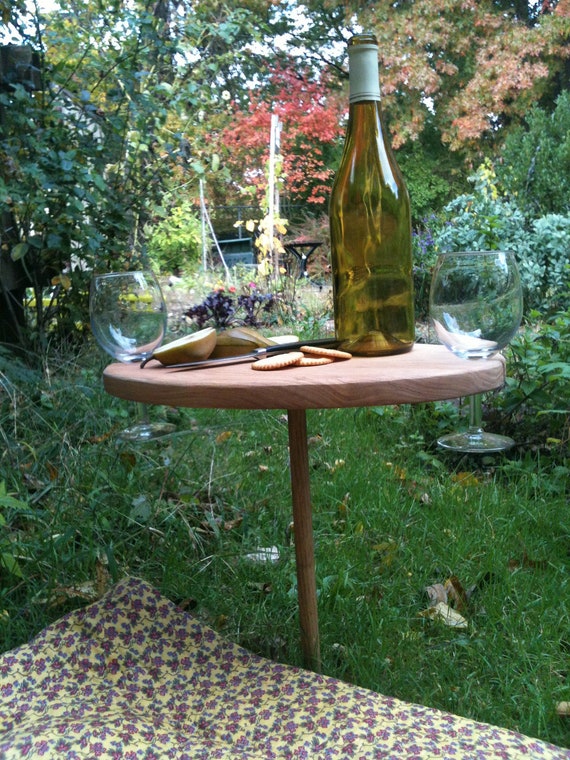 Table for Two urban honey locust mini picnic table with wine Etsy