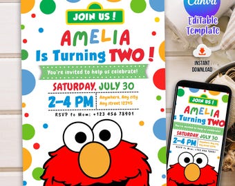 Invitación de cumpleaños editable / Plantilla imprimible / Invitación para niños y niñas, descarga instantánea