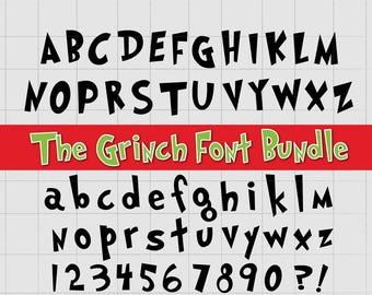 Fuente Grinch, letras, números, imágenes prediseñadas (SVG, PNG, OTF)