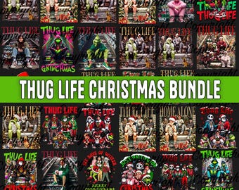 Paquete PNG navideño de Thug Life, Grinch, Home Alone (Descarga digital)
