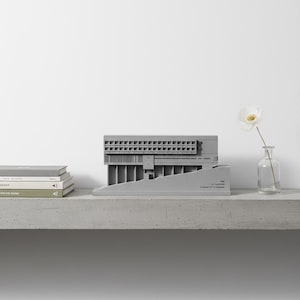 Sainte Marie de La Tourette Model: Le Corbusier Brutalist Cement Sculpture