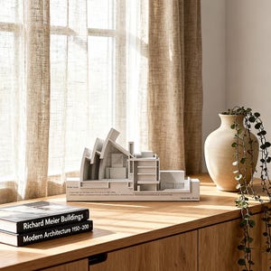 Modello della chiesa del Giubileo: scultura brutalista in cemento di Richard Meier