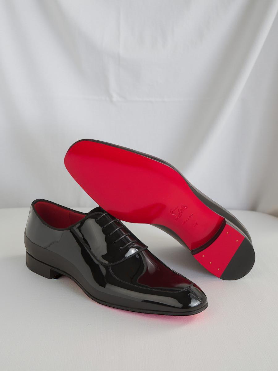 Christian Louboutin Men\'s Black Leather Shoes with Red Sole Funnyto - Sneakers - Leather Comete - Black - Kids  main image 2