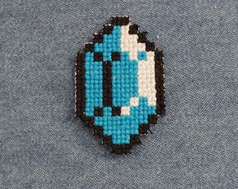 Legend of Zelda Blue Rupee Iron On Patch