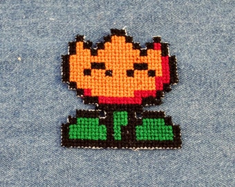 Super Mario World Fire Flower Iron On Patch