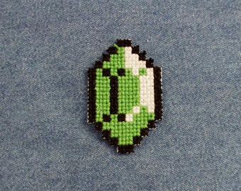 Legend of Zelda Green Rupee Iron On Patch