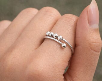 Spinner Ring for Women, Adjustable Spinner Fidget Ring, Gold and Silver Rotating Ring for Anxiety, Gift For Her, Gift for Girlfriend