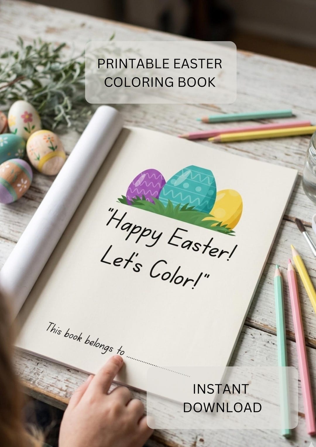 Easter Coloring Book With DIY Card, Printable Activity Pages (PDF ...
