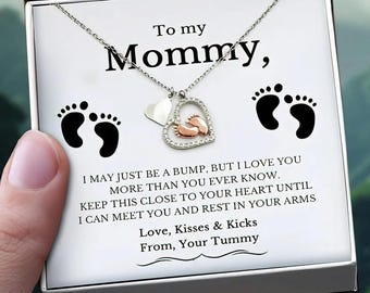 Till min mamma-halsband - Perfekt present till nyblivna mammor, blivande mammor och babyshowers | Till min mamma-halsband med hjärtan