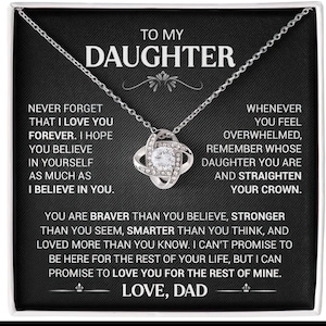To My Daughter Necklace from Dad, Father Daughter Necklace, Necklace for Daughter From Dad, Gift From Dad W/ Heartfelt Message & Elegant Box