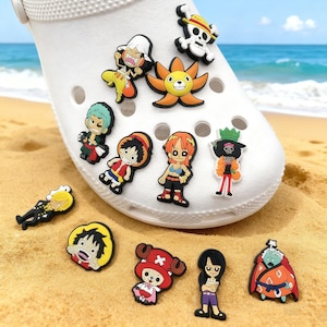 One Piece Croc Charms Set | Anime Shoe Charms for Crocs | Luffy, Zoro, Chopper Accessories | Cute Manga Cartoon Jibbitz for Clog Sandals