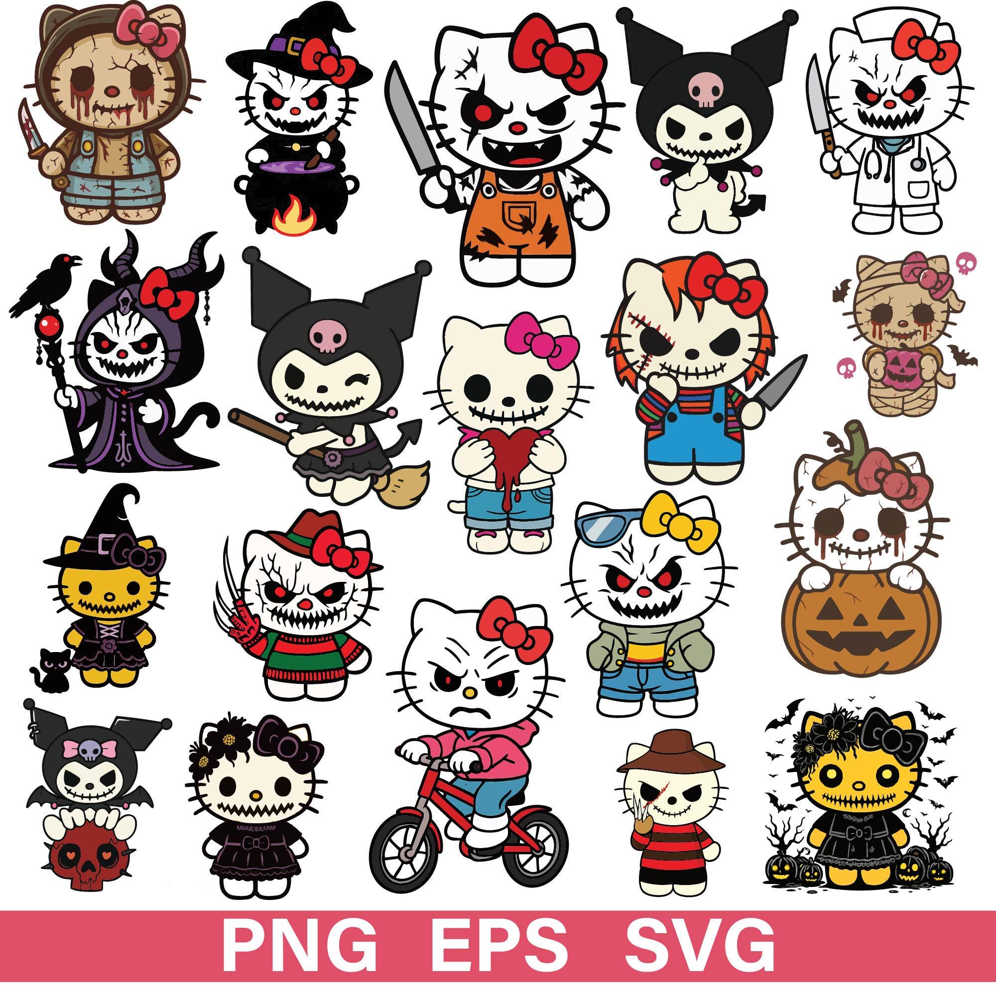 Creepy cute hello - Etsy México, image size:2000x1991