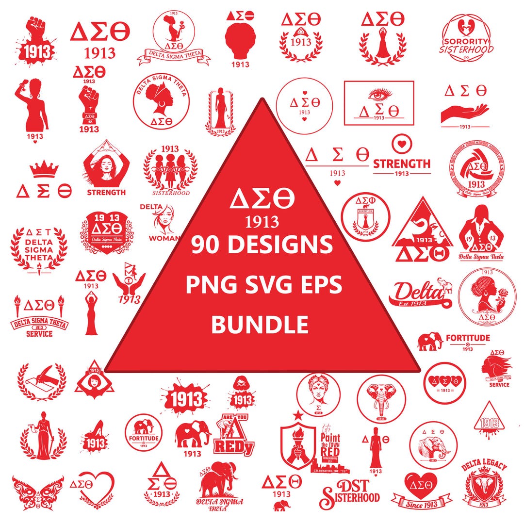 Delta Sigma Theta SVG Bundle | DST Sorority Graphics, Logos (90 Files ...