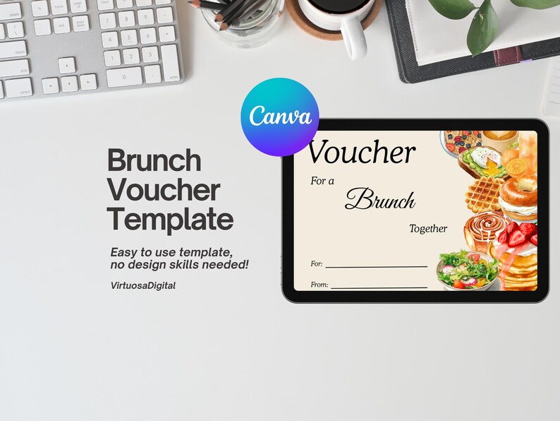 Digital Brunch Voucher Template | Virtual Breakfast & Lunch Invitation ...