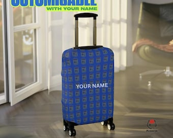 Custom Harissa Luggage Cover available in three sizes - Tunisian Travel Gift, Personalized Suitcase Protector