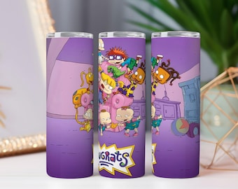 Envoltorio para vaso de Rugrats de los 90 (PNG) / Diseño retro nostálgico (Descarga digital)