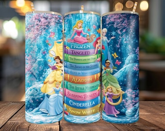 Märchenprinzessin-Design für 20-oz-Becher (PNG) | Magisches Prinzessinnen-Design für schmale Becher (Sublimationsdruck) | Digitaler Download