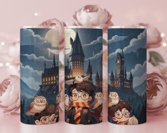 Envoltura para vaso mágico de la Escuela de Magos, PNG, 20 oz y 30 oz / Envoltura para vaso PNG para sublimación / Recta cónica / Descarga digital