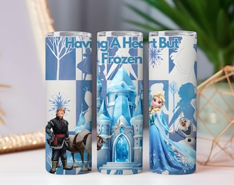 Diseño PNG de copo de nieve congelado para envoltorio de vaso / Diseño de sublimación azul hielo (Descarga digital)