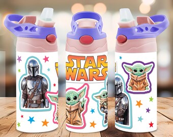 Star Wars 12oz Tumbler Wrap PNG | Mandalorian Grogu | Digital Download