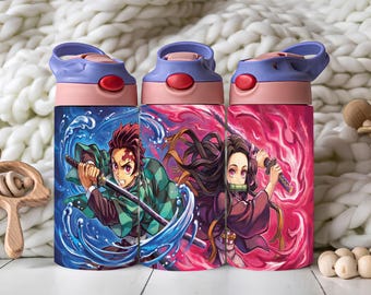 Anime-Krieger-Becherfolie (355 ml) PNG | Fantasy-Schwert-Duo-Kinderbecher-Sublimationsdesign | Digitaler Download