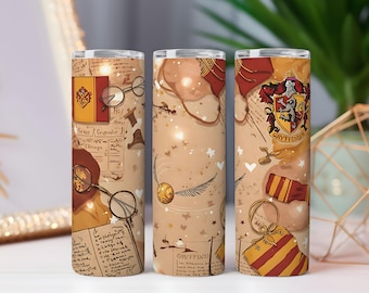 Envoltura de vaso de mago PNG: Libro de hechizos y diseño de búho (descarga digital)