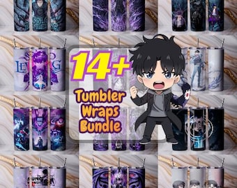 Shadow Warrior Pack of 14+ 20oz Skinny Tumbler Wrap PNG Bundle | Sublimation Design | Digital Download