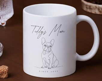 Taza personalizada con diseño de bulldog francés, regalo con retrato de mascota personalizado (325 ml)