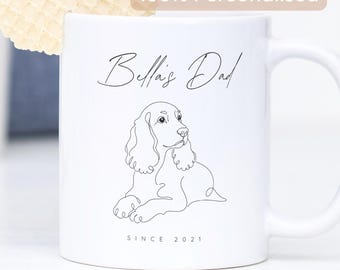 Personalised Cocker Spaniel Mug, Custom Spaniel Mum Gift, Dog Dad Coffee Cup, Pet Name Mug, Cocker Spaniel Gift for Dog Lover