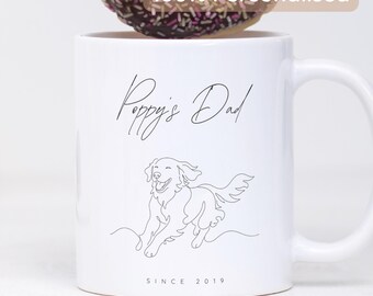 Personalised Golden Retriever Mug, Custom Dog Owner Gift, Pet Art Mug, Retriever Lover Gift