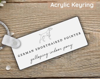German Shorthaired Pointer Keyring, Galloping Indoor Pony GSP Gift, German Pointer Dog Keychain, Pointer Dog Mum Dad Birthday Present