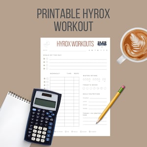 HYROX Téléchargement numérique instantané • Programme de suivi et d'entraînement d'entraînement – Journal d'entraînement A4 hybride pour athlète